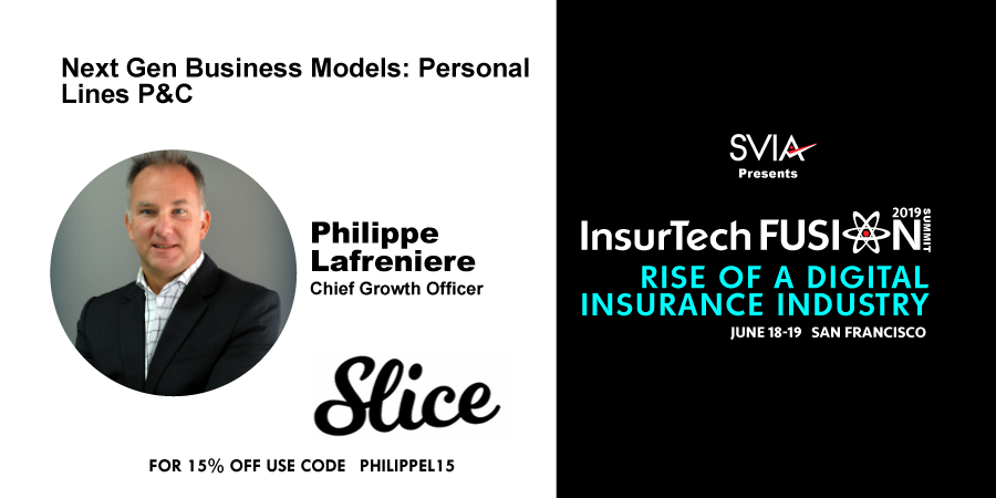 slicelabs's tweet photo. SLICE is thrilled to be part of #InsurTechFUSION, June 18-19 in San Francisco! Philippe Lafreniere, Slice Chief Growth Officer, will be speaking on Next-Gen Business Models: Personal Lines P&amp;C. Use code PHILIPPEL15 for 15% off. We hope you'll join us! https://t.co/dVTJuqPYVG