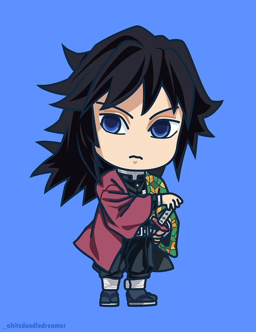 OhitsdoodledreamerさんがTwitterに投稿した冨岡義勇(鬼滅の刃)のイラスト。
