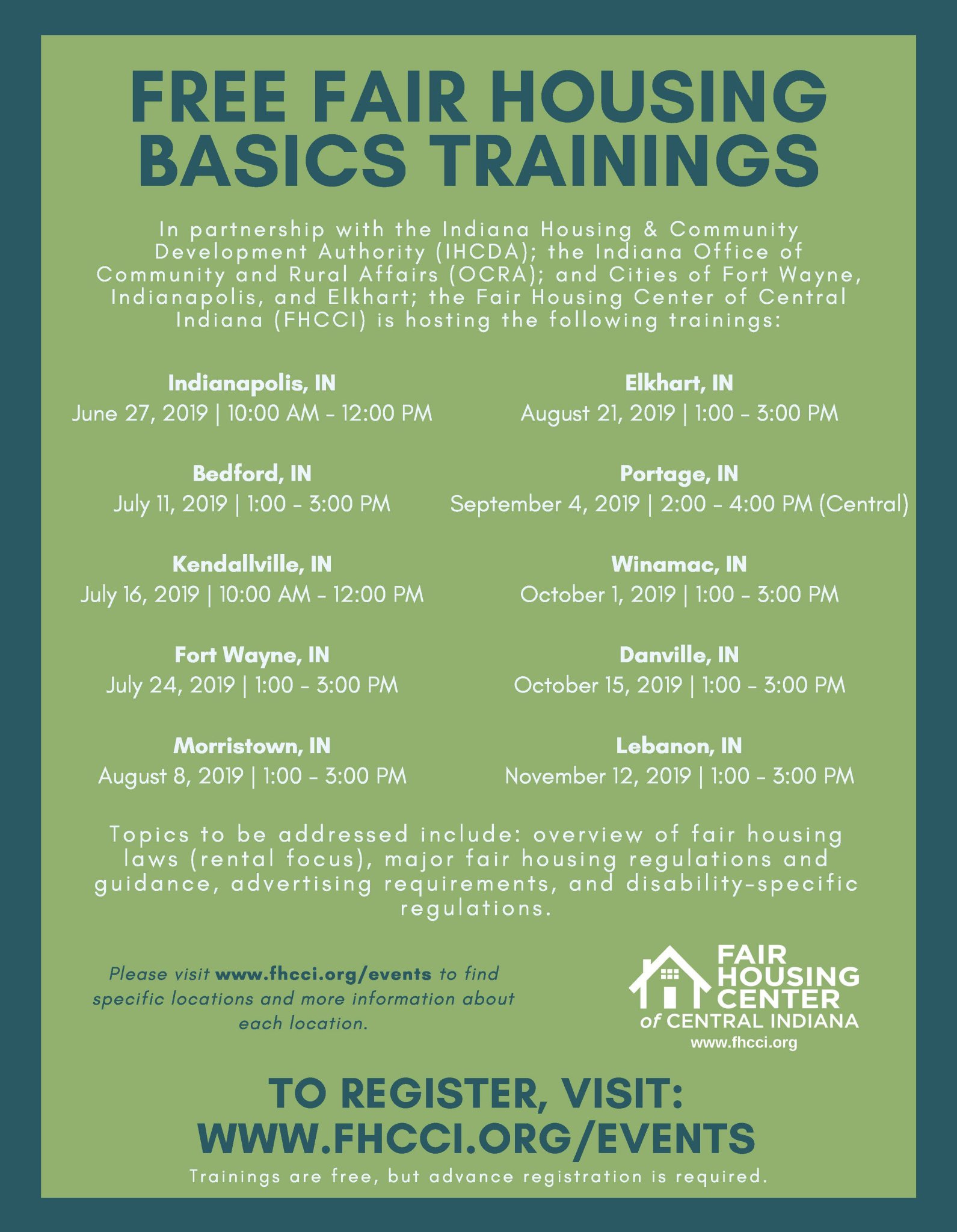 Fair Housing Center of Central Indiana on Twitter "FREE FAIR HOUSING