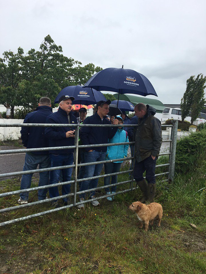 InformNutrition's tweet photo. Sam Sweetnam, nutritionist, on farm with Inform Nutrition’s Russian visitors. Showcasing Ireland's excellent on farm practices despite not such an excellent Irish summers day. #Ireland #InformNutrition #AnimalHealth #AnimalNutrition https://t.co/fHhaDF3ojP