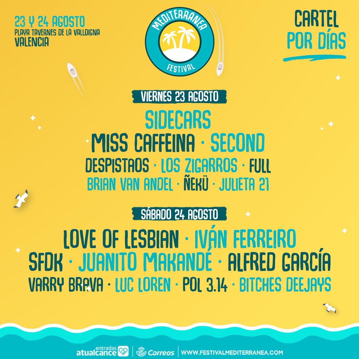 MediterraneaVLC's tweet photo. 🌴Cartel por días🌴

Sorteamos dos abonos generales:

1️⃣ Da ‘me gusta’ a esta publicación.
2️⃣ Sigue a @MediterraneaVLC.
3️⃣ Haz RT. 

🎫 https://t.co/CaDGUahTfT. https://t.co/vMeFu6qry7