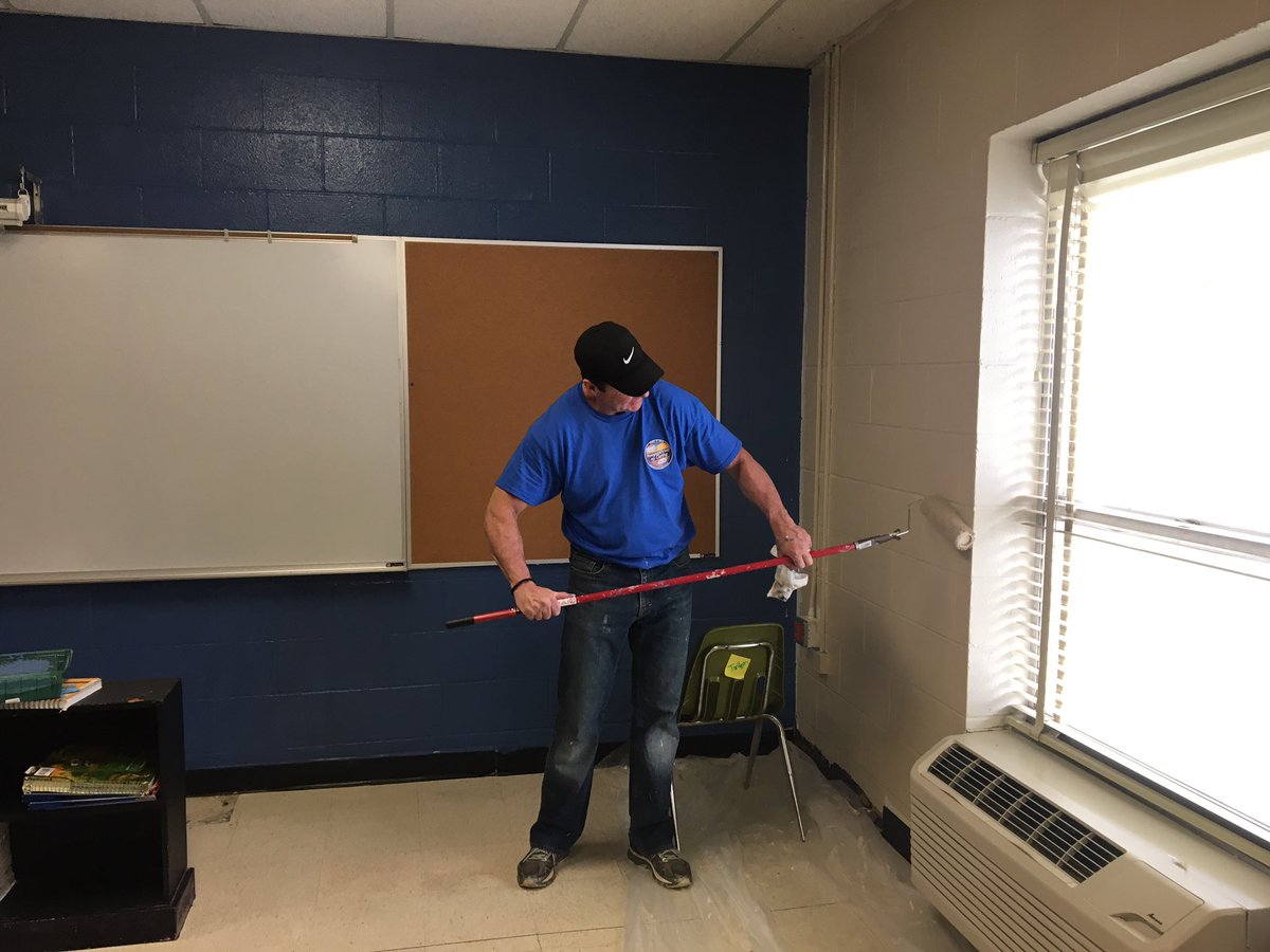 LovellAyres's tweet photo. Local 24 News employees painting classrooms at Brownsville Elementary School as part of our parent company’s 23rd anniversary celebration! #NexstarCares #Local24Cares #Local24News #NexstarNation https://t.co/T8brZ0AUCF