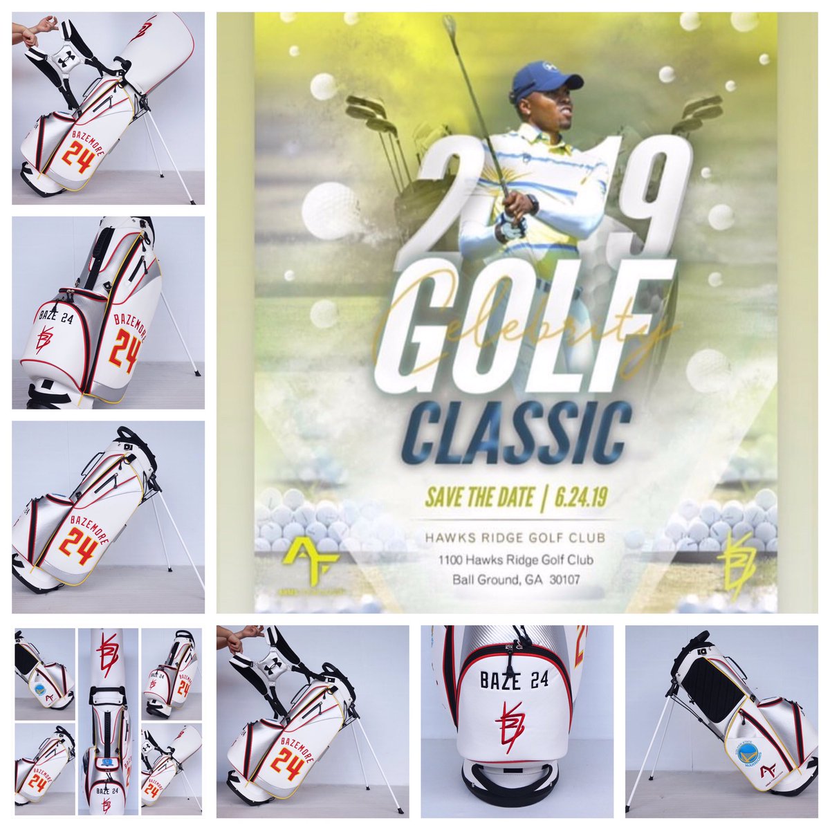 MPDCustomGolf's tweet photo. Get Your Game On! Still time to register your team for this event! The Ken Bazemore @24Bazemore 2️⃣0️⃣1️⃣9️⃣ GOLF CLASSIC #hawksridgegolfclub in #atlanta area supporting @ARMS_Foundation #24baze #nba @nba @ATLHawks #armsfoundation #mpdcustomgolf #customgolfbags #looksharpplaysharp https://t.co/rO6qhsybGs