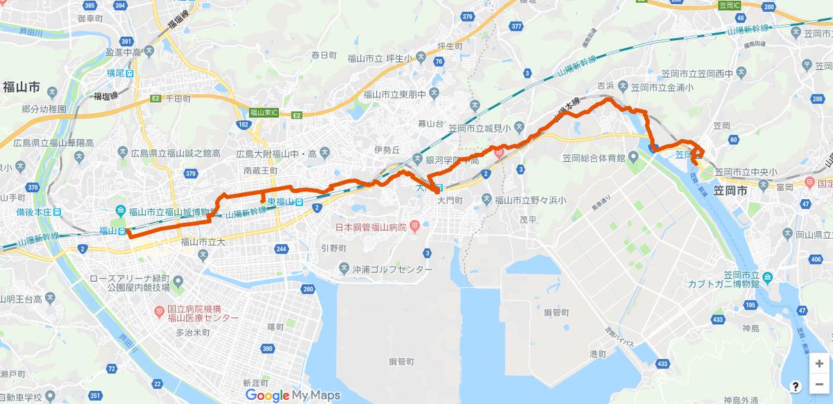 いやさか Pa Twitter 昨日は広島県福山市福山駅から岡山県笠岡市笠岡駅まで歩きました