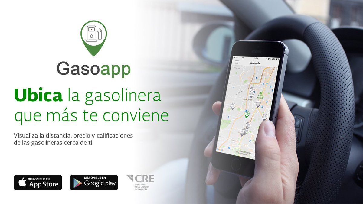CRE_Mexico's tweet photo. Descarga en tu teléfono móvil #Gasoapp, la aplicación que la @CRE_Mexico hizo para ti https://t.co/Aew4Idhacc