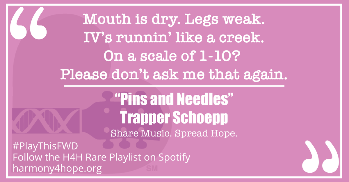 harmonize4hope's tweet photo. Have you had a chance to listen to the newest Harmony 4 Hope #RarePlaylist on @spotify yet? Head on over and check out some of our favorite hits like “Pins and Needles” from H4H Musical Ambassador, @trapperschoepp. Follow us on spotify and Rock Rare. https://t.co/0lF543jnab https://t.co/IYO2GQCFjW