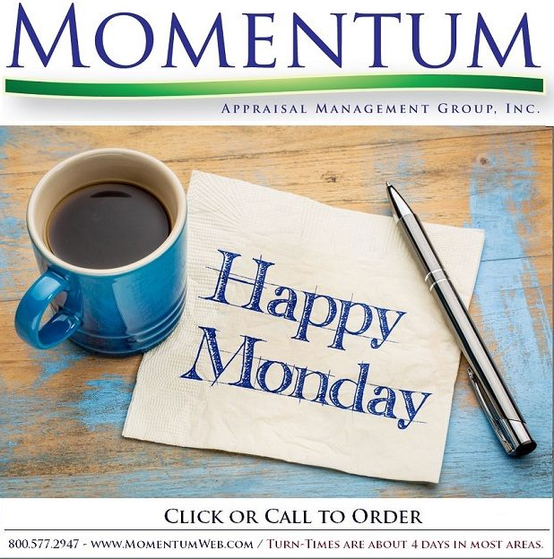 MomentumAMC's tweet photo. Current turn times are 4 days in most areas!! #MondayMotivation #HappyMonday #mortgage #mortgagerates #appraisals #appraisal #loanofficer #RealEstate https://t.co/31Wj7MT1hB