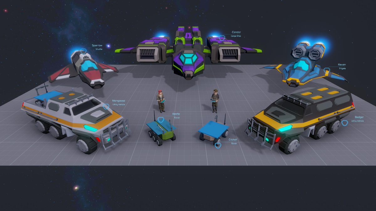 WeThreeStudios's tweet photo. Here's all the vehicles we have planned for the upcoming demo! #gamedev #indiegame #mmorpg https://t.co/yHwUhy6ZtA