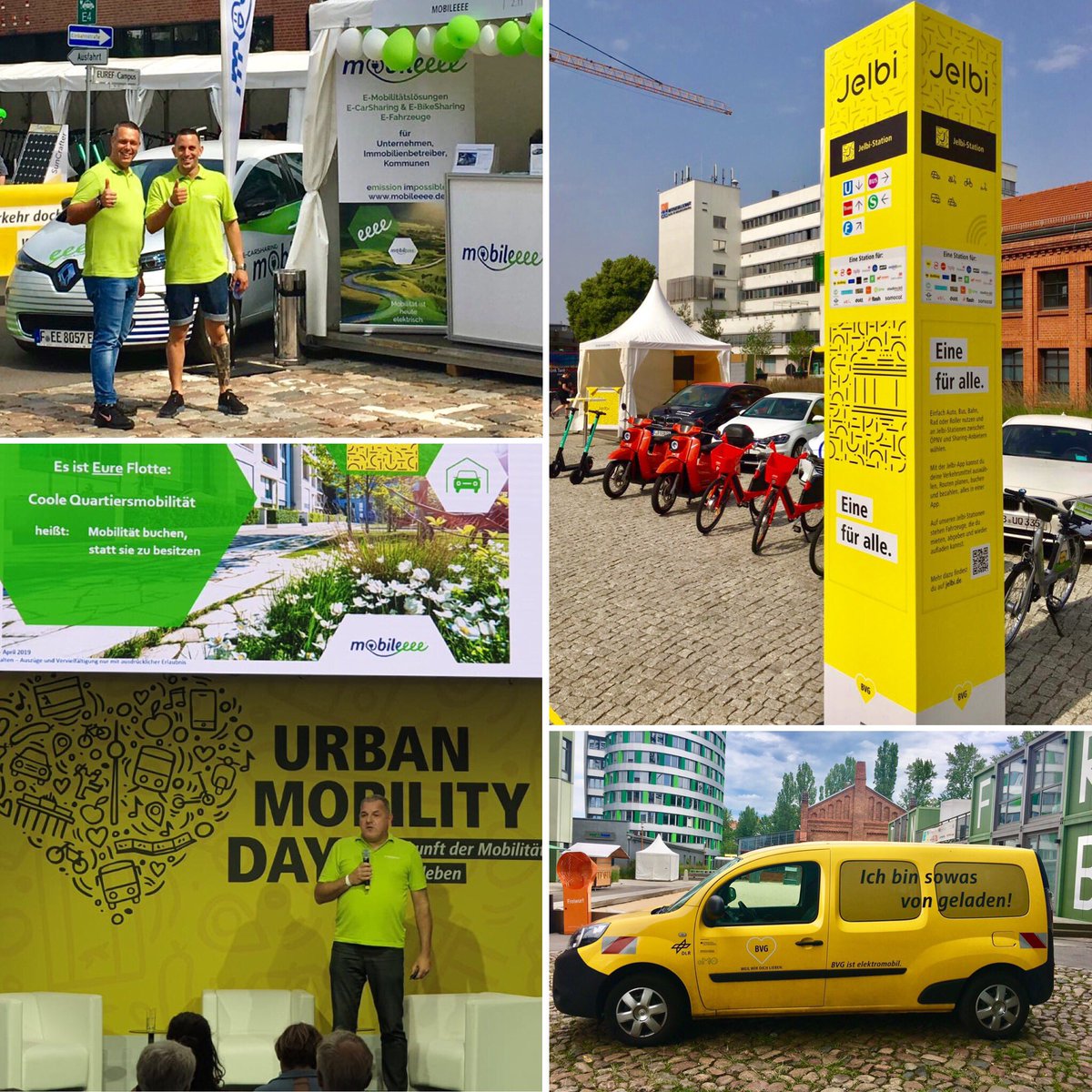 mobileeee_fra's tweet photo. Am Samstag stand die Hauptstadt ganz im Zeichen der #Mobilitätswende. Während auf dem #UrbanMobilityDay auf dem #EurefCampus die #BVG neue Konzepte wie #Jelbi vorstellte, stellte die #eMobilityParade2019 mit über 700 teilnehmenden E-Fahrzeugen einen neuen Weltrekord auf! https://t.co/emwiGy8C8E