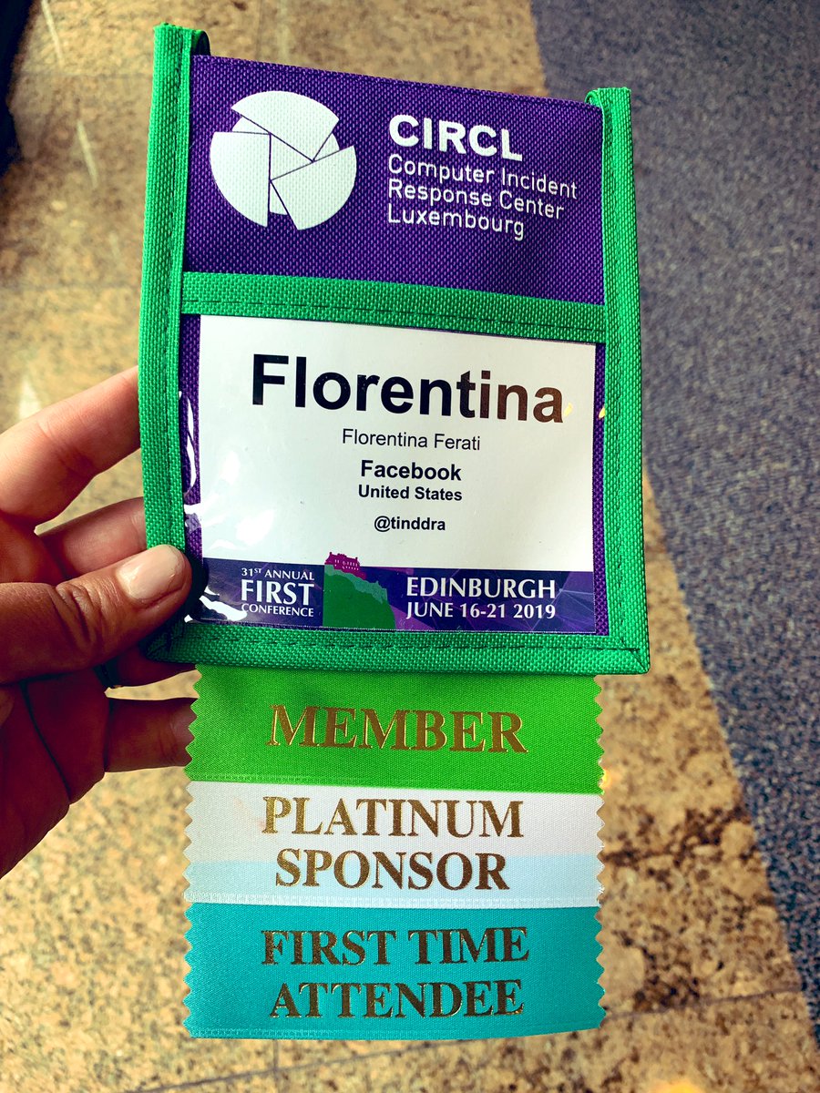 tinddra's tweet photo. Excited to be attending the annual Forum for Incident Response and Security Teams (FIRST) Conference on Computer Security Incident Handling this week!
Itโs been great connecting with so many awesome people in this industry already! #FIRSTCON19 @FIRSTdotOrg #defendingthecastle https://t.co/x8jcawKjYw