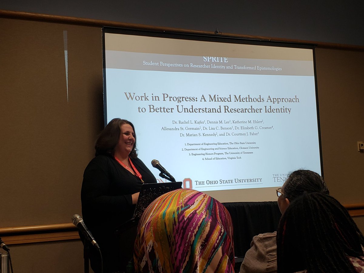 SMILEGroup_VT's tweet photo. SMILEr @RachelKajfez at the Study of Identity in Engineering Education ERM technical session! She's sharing about Phase 1 &amp; 2 of the SPRITE project. https://t.co/xl3Nvj8rHy