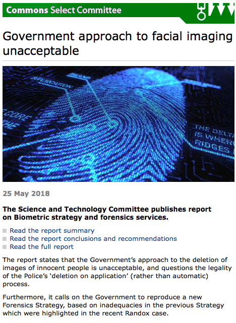 Over a YEAR ago, on 25 May 2018, "Government approach to facial imaging unacceptable" -- yet here we are. What are the prospects for new UK  #biometrics protections,  @normanlamb  @ICOnews  @DamianCollins  @darrenpjones  @sajidjavid  https://www.parliament.uk/business/committees/committees-a-z/commons-select/science-and-technology-committee/news-parliament-2017/biometrics-strategy-report-publication-17-19/