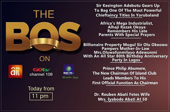 biscontv1's tweet photo. Coming up tonight on Bisi Olatilo Show are the programs our flagship. Catch up On The Go by downloading biscontvapp on Apple/Google play store
#shadeokoya #babaijebu #sanwoolu #reubenabati #okeowo #nigerianbillionaire #naijaevents #adebutu #ooniofife #yorubaheritage #islandclub https://t.co/Nb4xLkj3L0
