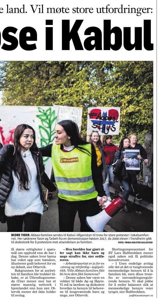 ghafoorazad's tweet photo. Expressing my concern over the deportation of #Abbasifamily with Norwegian press Klassekampen. @Amnesty_Norge @Klassekampen . The children were finally deported without their parents and will leave Turkey tonight and arrive in Kabul tomorrow early morning. https://t.co/kU0zdySBc8