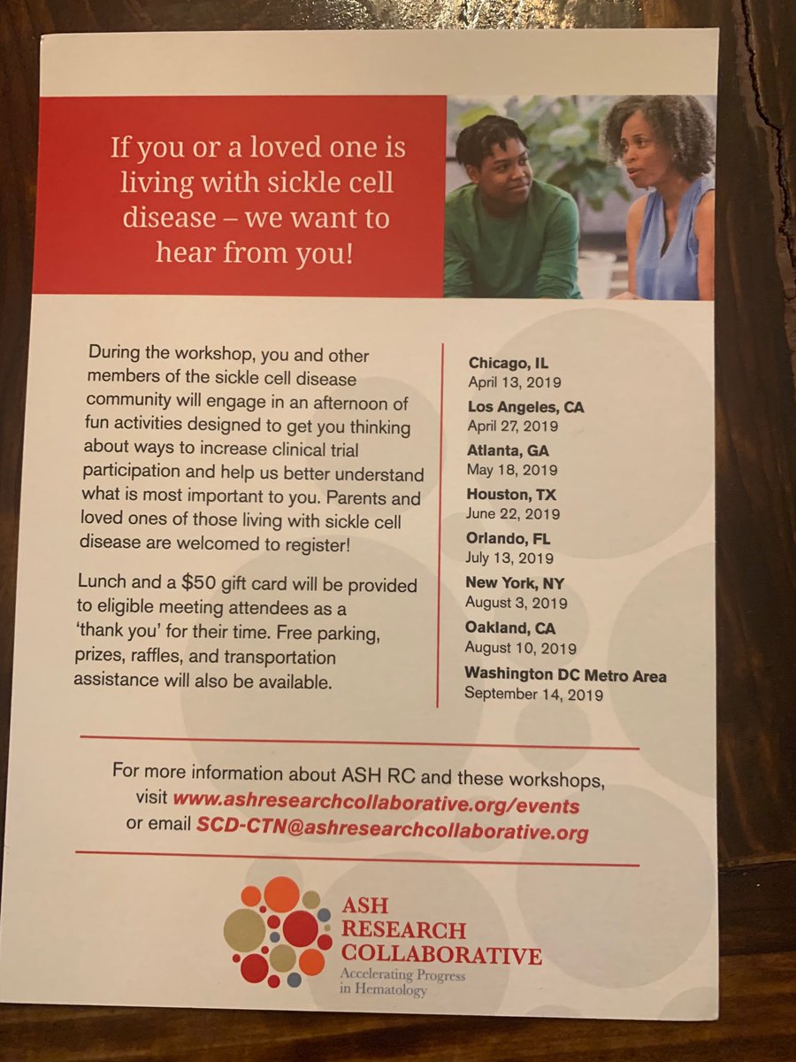 Please attend this workshop 6/22, and help bring good clinical trials to benefit people living with sickle cell disease to the Houston area!