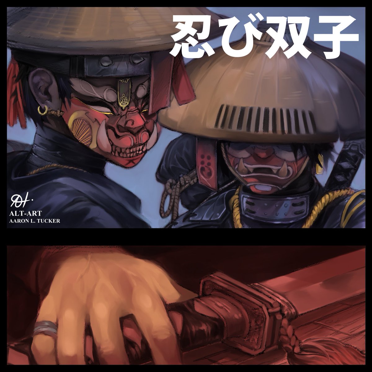AlterantArt's tweet photo. #TearsOfASamurai part 2

Still going back n' forth with color and lighting, but pretty much done I think. And again, this is promotional material for a rap/music album a couple of old pals are helping produce for someone they know.

#ALT #ALTart #FutagoShinobi https://t.co/OfGXVit0Oa