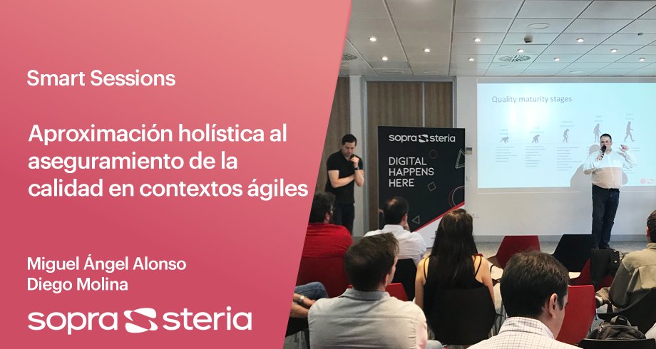 SopraSteria_ES's tweet image. M. Ángel Alonso Head of Modern QA de Sopra Steria y Diego Molina Senior Software Engineer en @saucelabs tratan en una #SmartSessions las claves para asegurar la calidad en contextos ágiles caracterizados por desarrollos incrementales donde se busca la entrega continua de valor.