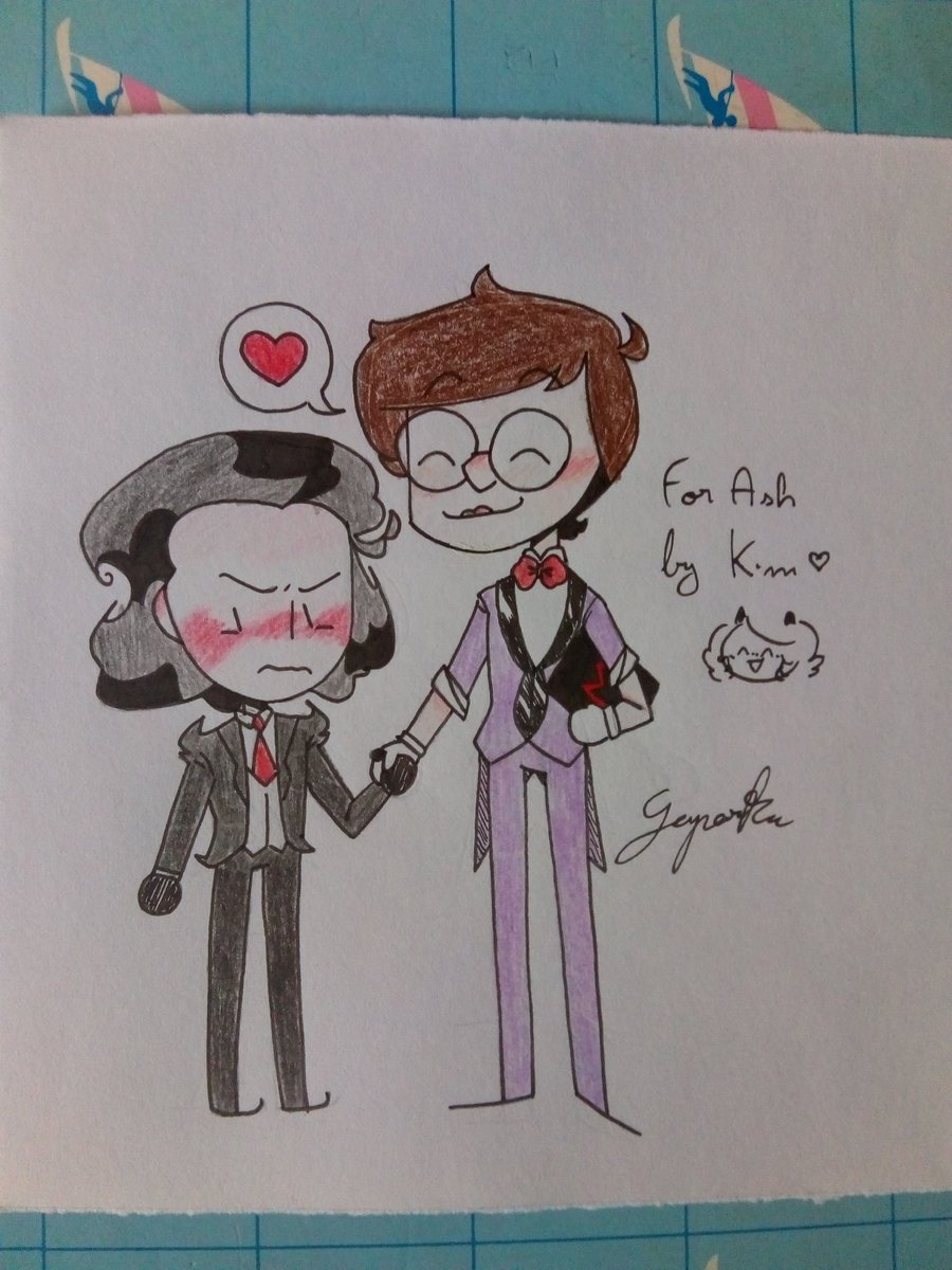 Kimtiny_'s tweet photo. Art trade with Friend!! #DontStarve #Maxwil #Maxwes (yes it's William I know) https://t.co/tznRf8uvn1