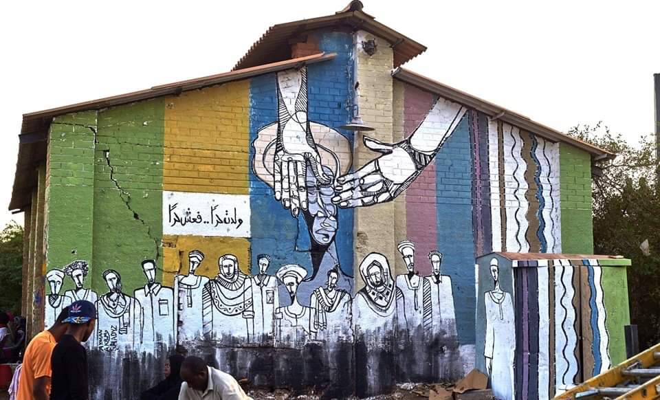 #BlueForSudan
#نناضل_لا_نساوم
Art can have a life of its own.This mural was originally painted at the sit-in in Khartoum by Galal yousif, all of these art was painted over.We printed it and posted it on a wall in Brooklyn by Dylan Gauthier.