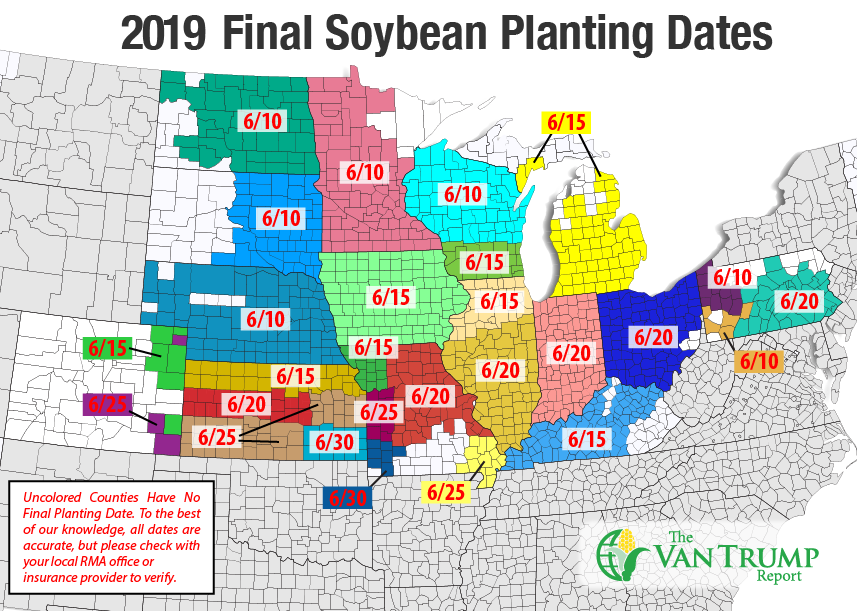 KevinVanTrump's tweet image. Top 4 states have 10+ million #soybeans still in the bag and 3 days to the deadline.

Similar story in #corn 2 weeks ago #plant19

From what I've heard these 4 states took the brunt of the rainfall over the weekend.

Stay safe out there folks, I sure everyone is ready to be done!