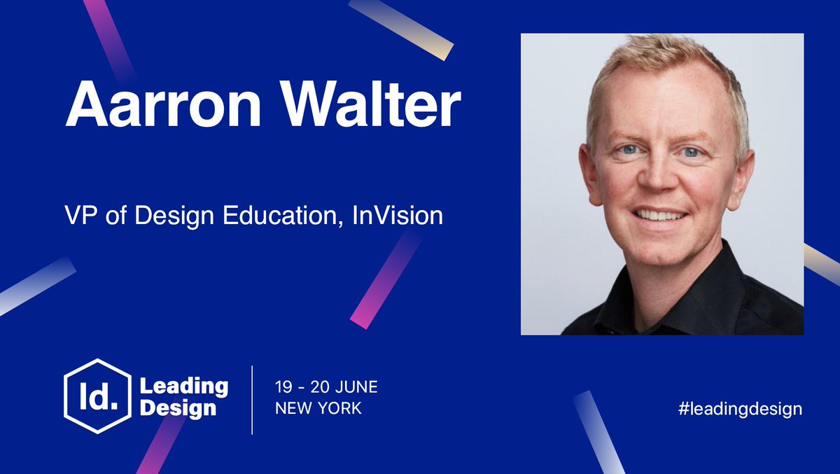 LDconf's tweet photo. Last but not least, delighted to have @aarron, VP of #design #education @InVisionApp on why partnership building is the most important design skill. Building on @InVisionApp #designmaturity survey Aarron will explore how partnerships are key to success.  https://t.co/BydUwfas3r https://t.co/a9M9Vd4Upn