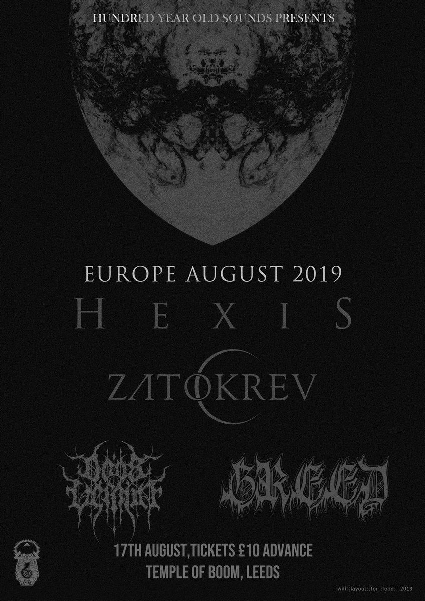 HYOSounds's tweet photo. Tickets https://t.co/zPoCHTD8qY #hexis @zatokrev #deusvermin #greed @templeofboomLDS #diymusic #diyvenue #templeofboom #hardcoremetal #blackened #blackmetal #sludgemetal #postmetal #leeds #tourlife #riffs https://t.co/dlPYQGBKCG