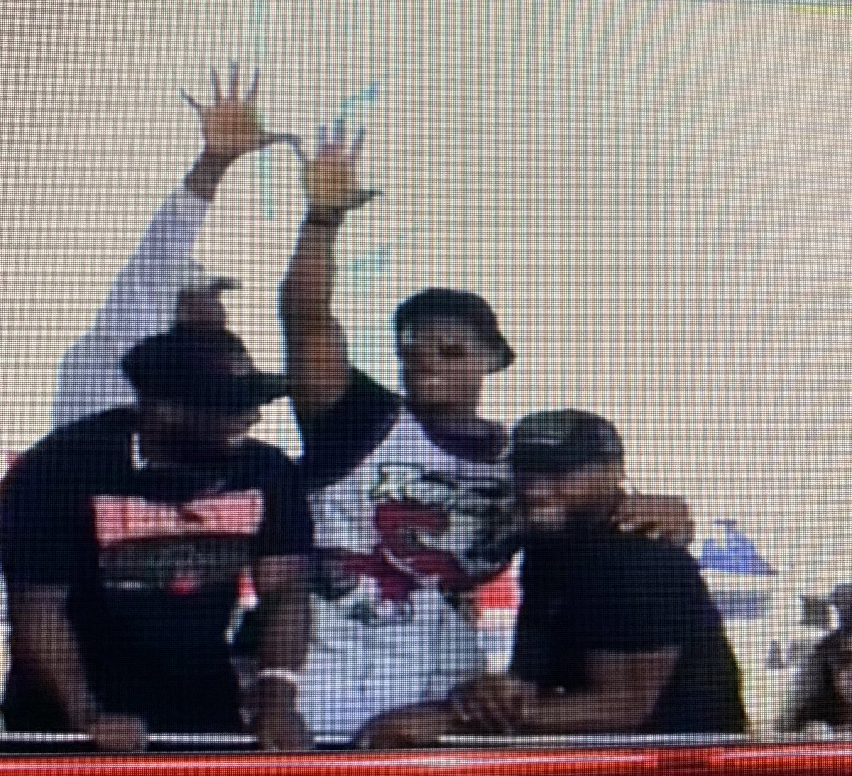 Uncle Dennis (Kawhi Leonard's uncle and agent) just said five more years !!!! he is the one in the back in white #WeTheNorrh #nba #raptors #5moreyears #timandsid #fivemoreyears #WeTheWorld