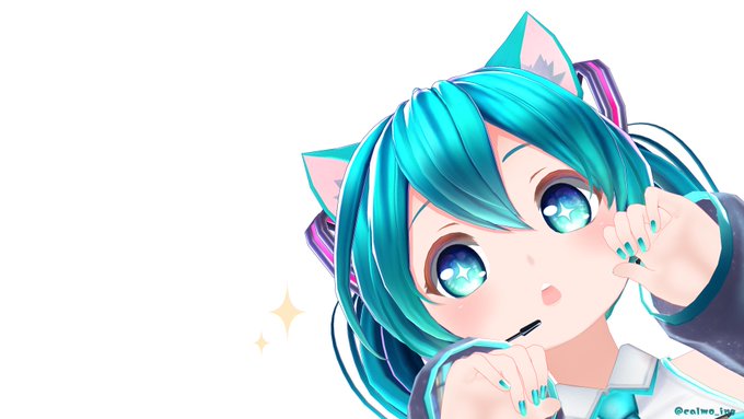 TLをのぞきに来たミクにゃん 