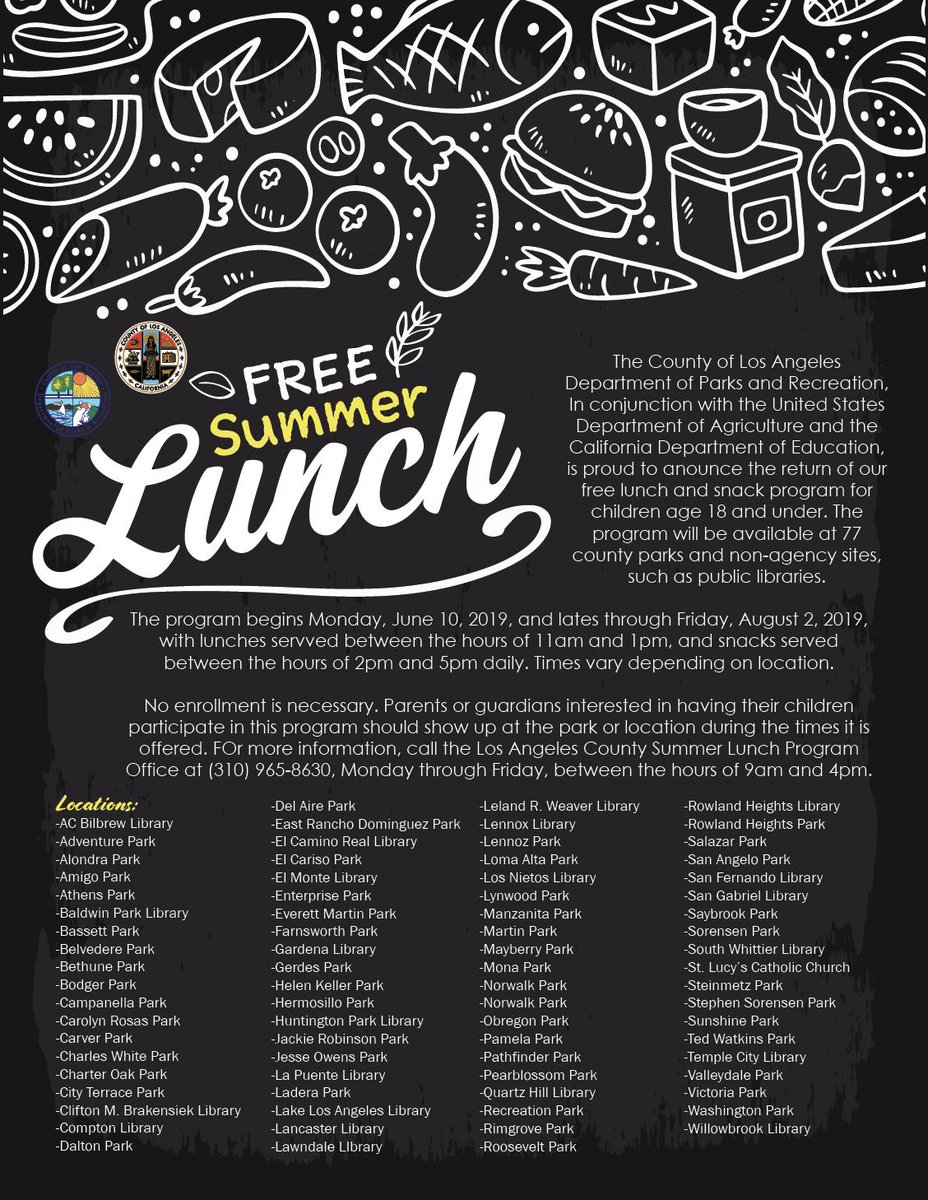 center4goodfood's tweet photo. The @lacountyparks Free Summer Lunch Program helps fight childhood hunger by serving 300,000+ free meals across #LACounty! & this yr, they're part of the Good Food Purchasing Program @goodfoodcities supporting healthy communities, workers & the environment #goodfoodLA @GoodFoodLA https://t.co/qDeO14YSM3