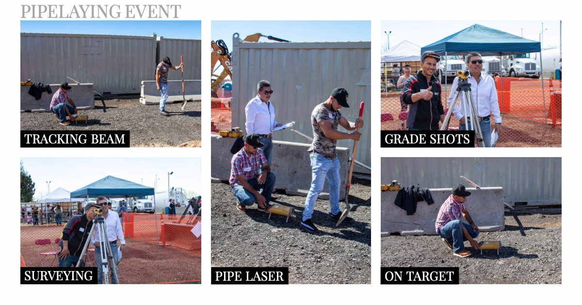 bt_construction's tweet photo. Pipelaying Event! For this event employees had to pair up into teams and were timed to track line and grade. #EquipmentRodeo #Pipelaying #BTC https://t.co/V6naDplsud