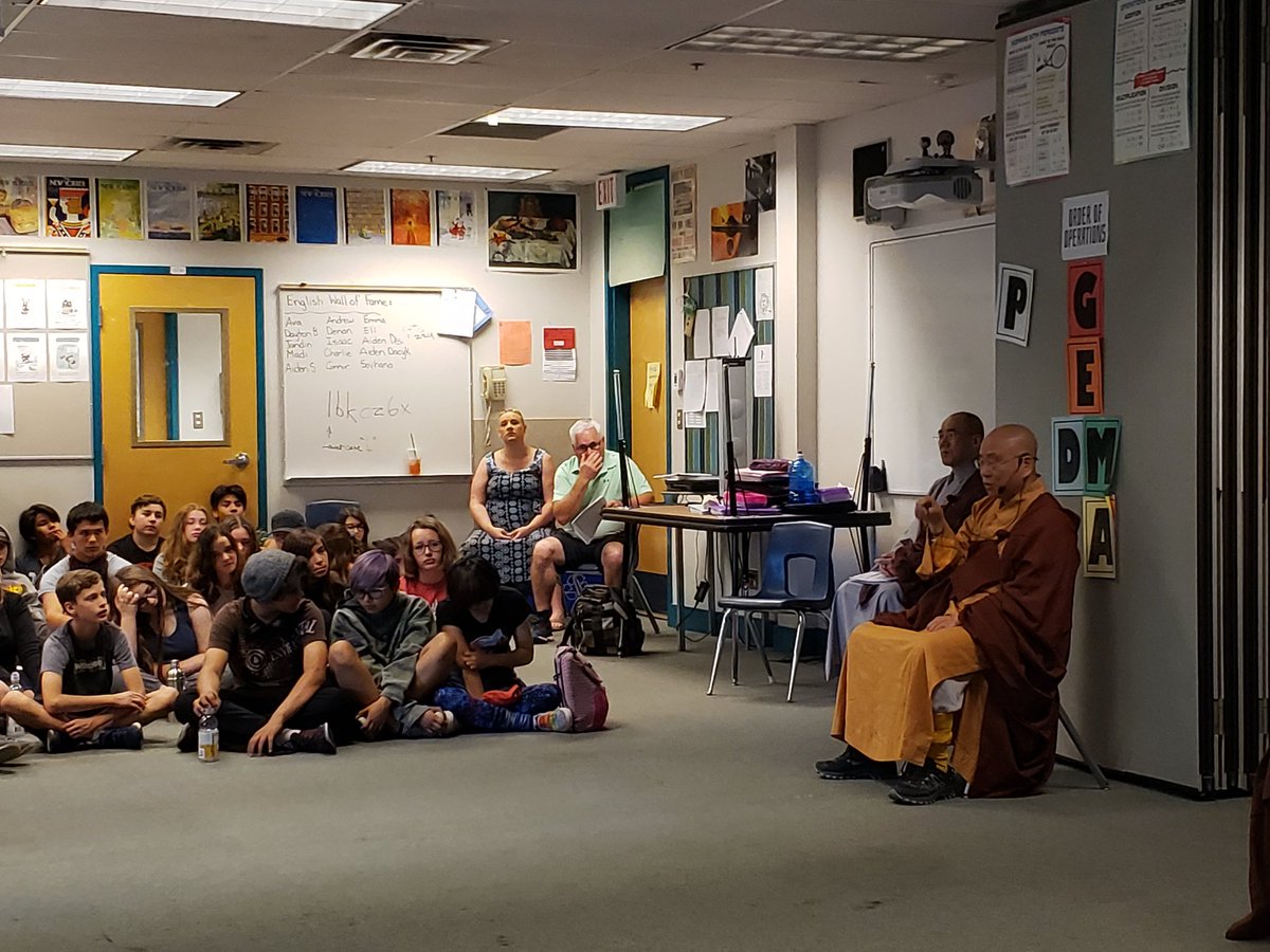 Today we had the Venerable Guan Cheng chat with our Academy students about being the master of your own life. He has speaking on overcoming powerful emotions at the Schubert Centre. Tickets still available. #sd22learns #mindfullness <a href="/WLSeaton/">WLSeaton</a>