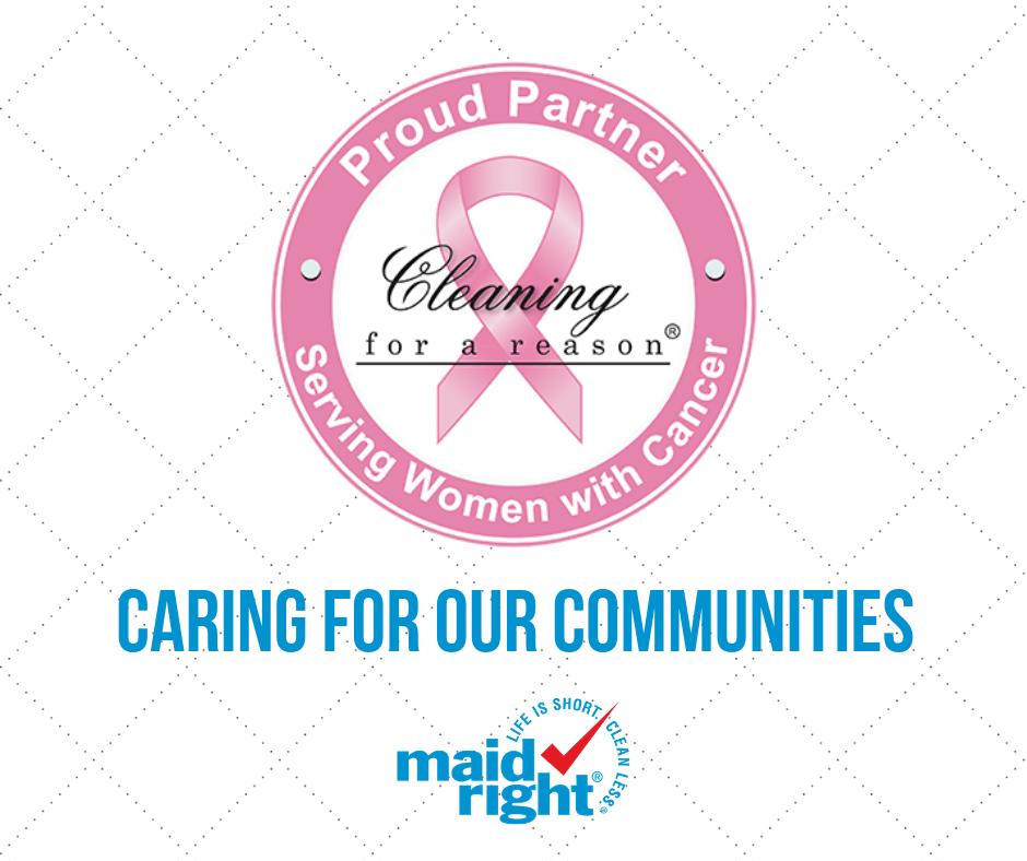 PSBHomeService's tweet image. Our brands care for the communities we are part of! Maid Right is proud to partner with Cleaning For a Reason, a charity that provides free, professional house cleaning services to women with cancer. We are invested in caring for our communities! bit.ly/2WOznUk