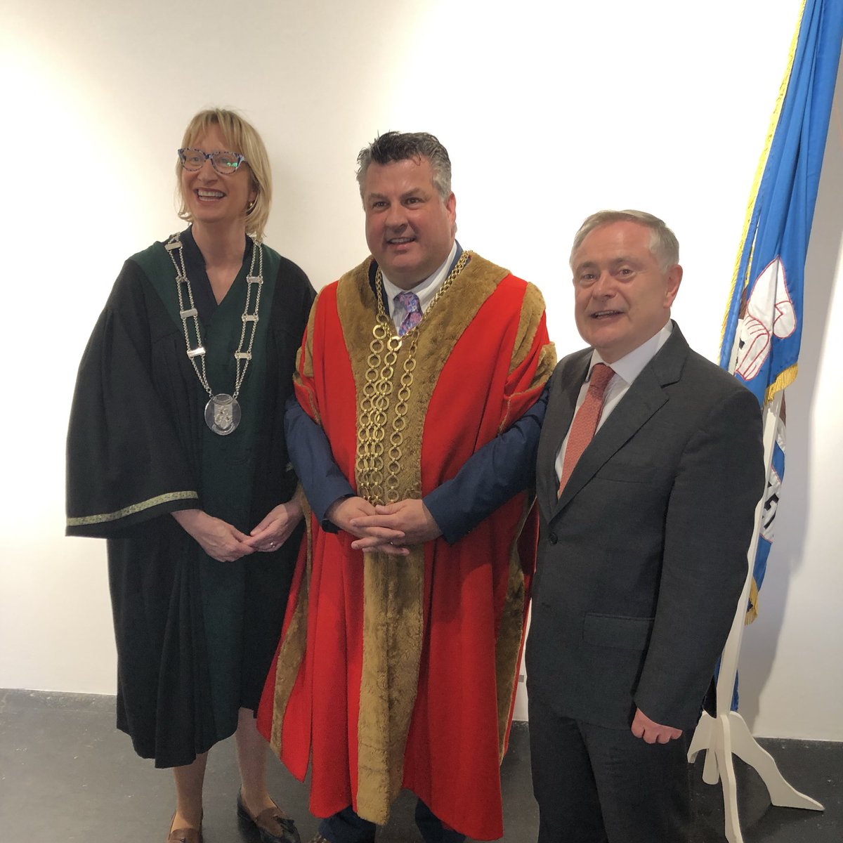 BrendanHowlin's tweet photo. Congratulations to Wexford’s new Mayor and Deputy Mayor @cllrglawlor and @themaurabell! @labour https://t.co/pVpWrctKaT