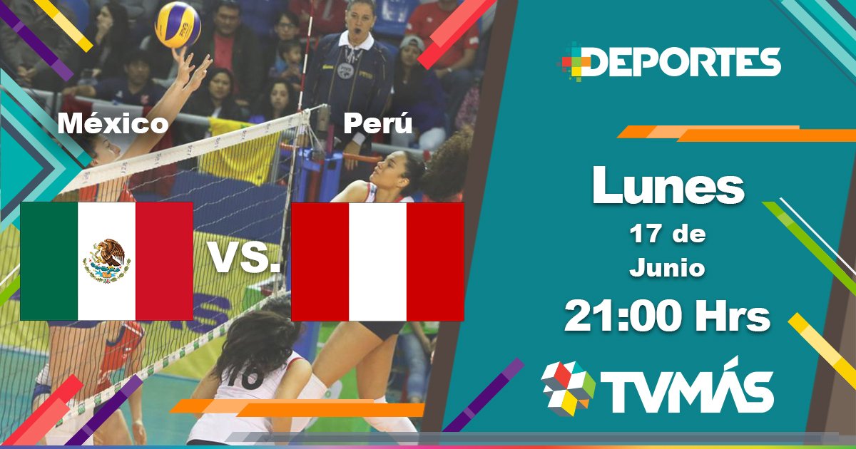 RTVVeracruz's tweet photo. #NORCECA
Copa Panamericana de #Voleibol #Colima2019
México 🇲🇽 🆚 🇵🇪 Perú
Hoy lunes 17 de junio 21Hrs por @TVMASVeracruz Canal 26.1 y facebook live.
*Programación sujeta a cambios. https://t.co/IoNBmZHhNC