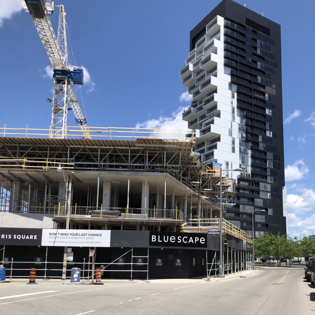 BluescapeMgmt's tweet photo. River City Phase 4 is into typical floors. Happy We The North Day everyone! #bluescape #construction #toronto @UrbanCapitalgroup #rivercity #extremearchitecture https://t.co/0rD5rpsb42