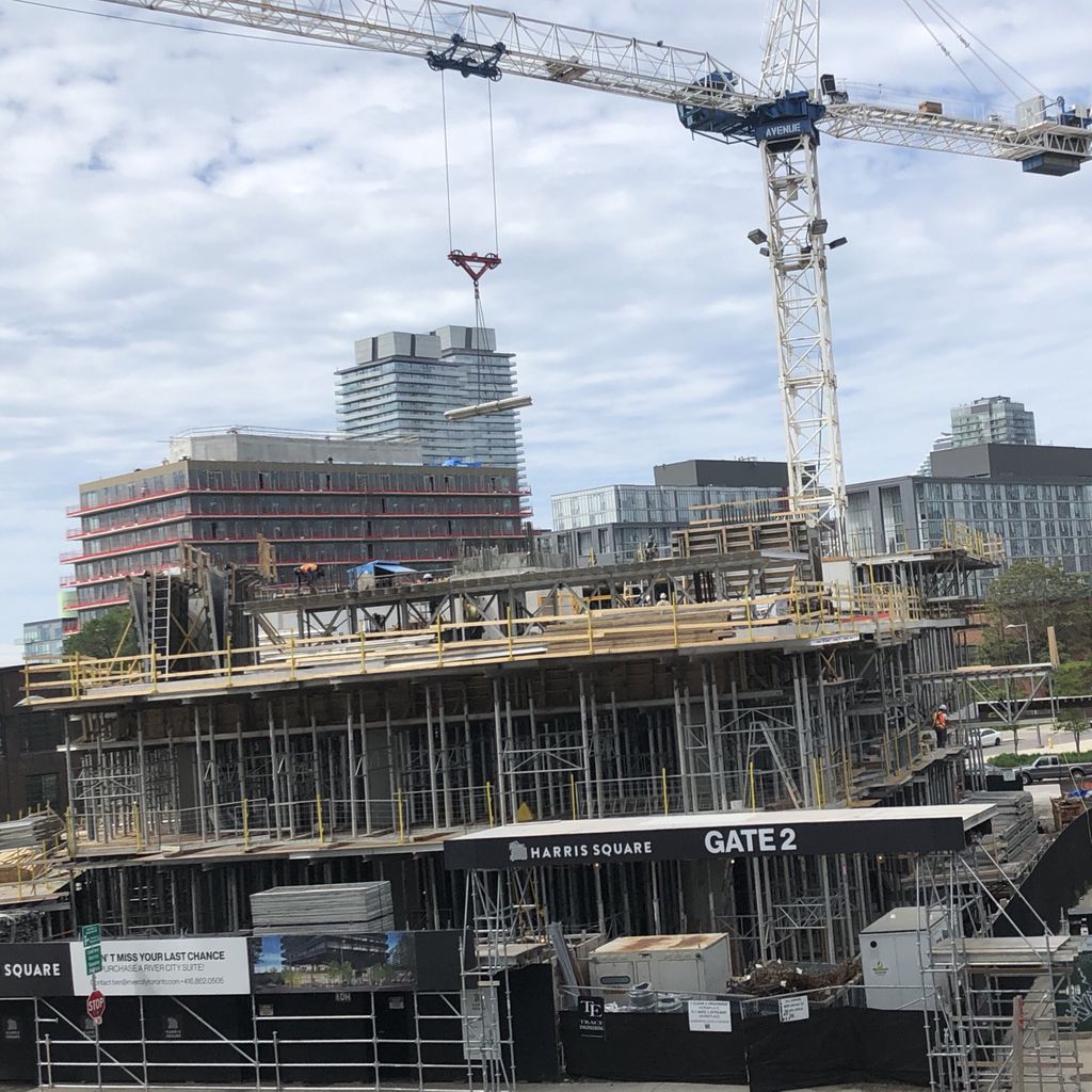 BluescapeMgmt's tweet photo. River City Phase 4 is into typical floors. Happy We The North Day everyone! #bluescape #construction #toronto @UrbanCapitalgroup #rivercity #extremearchitecture https://t.co/0rD5rpsb42