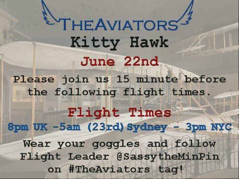 #TheAviators fly to Kitty Hawk to see the site of the first manned, powered, controlled flight by the Wright Brothers on Saturday 22nd June. It would be great if you can join them!