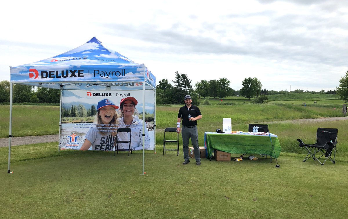 DeluxePayroll's tweet photo. If you're participating in today's @TimsCamps Invitational Golf Tournament @_RSPGC come and say "hi" to Aaron &amp; Scott! Have any questions about Payroll or Time and Attendance? We can help! https://t.co/K4jvtLduF2