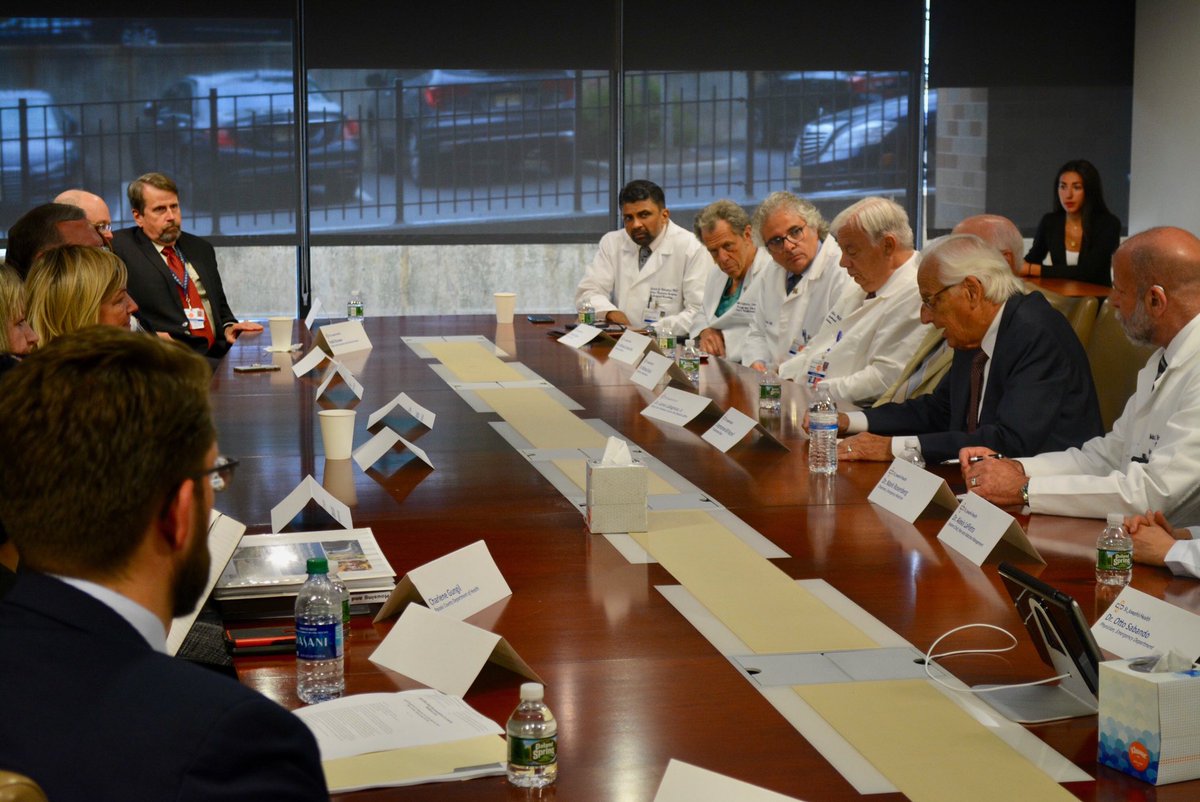 BillPascrell's tweet photo. We held a terrific roundtable at St. Joe’s in #Paterson about the high cost of Rx drugs and protecting health care. Also discussed my recent amendment to fund a lifesaving alternatives to opiates program modeled on @sjh_nj’s great work! #HealthCareWeekend https://t.co/wufBmZJk93