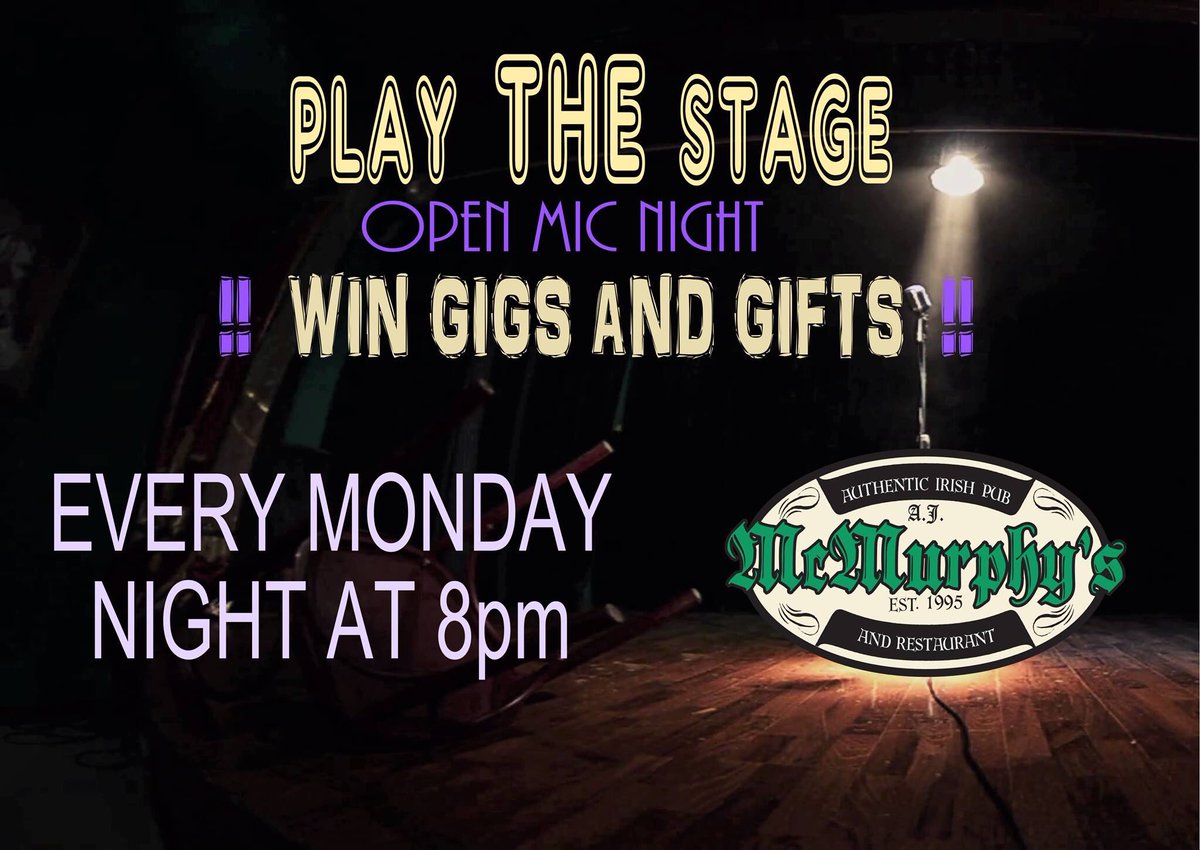 Open jam is back at AJ McMurphy's tonight! Open Jam starts at 8:30! Please feel free to get here earlier to set up what you need!