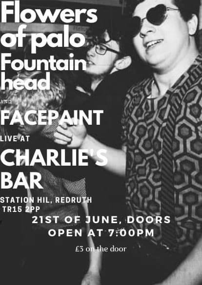 Charlie's Bar (@charliesredruth) on Twitter photo Here’s the line up of #livemusic down <a href="/CharliesRedruth/">Charlie's Bar</a>
Wed 19/6 #jam night
Fri 21/6 Flowers of Palo Fountain Head & Facepaint #indie #rock
Sat 22/6 <a href="/Ardeth_BeyUK/">Ardeth Bey</a> & Ghost of Fishboy Tractor #alt #rock
Wed 26/6 #jam night
Fri 28/6 <a href="/RecordsTBC/">TBC Records</a> #trance
Wed 3/7 #jam night
Fri 5/7 #DJ Here’s the line up of #livemusic down <a href="/CharliesRedruth/">Charlie's Bar</a>
Wed 19/6 #jam night
Fri 21/6 Flowers of Palo Fountain Head & Facepaint #indie #rock
Sat 22/6 <a href="/Ardeth_BeyUK/">Ardeth Bey</a> & Ghost of Fishboy Tractor #alt #rock
Wed 26/6 #jam night
Fri 28/6 <a href="/RecordsTBC/">TBC Records</a> #trance
Wed 3/7 #jam night
Fri 5/7 #DJ