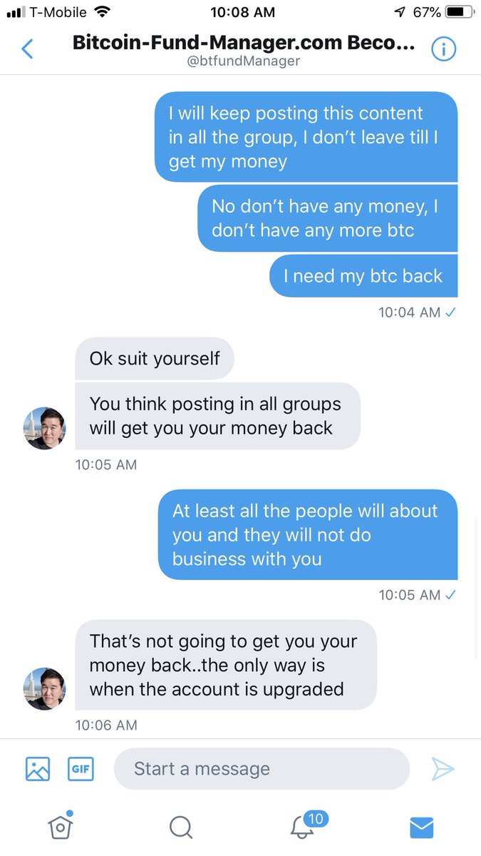 Lucifer82293463's tweet photo. @BTC_FundManager Somebody please help to recover my btc from this bitcoin fund manager he took my btc and not giving back https://t.co/BtDDkCFSBq