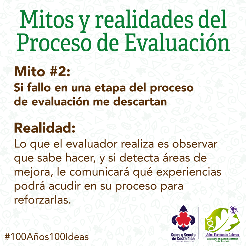 ¡EL PROTAGONISTA DEL PROCESO ES USTED! 😃

Si es dirigente y está iniciando el proceso de Evaluación de Insignia de Madera tenga en cuenta que ¡El proceso es a su propio ritmo!

#100Años100Ideas #SiempreListos