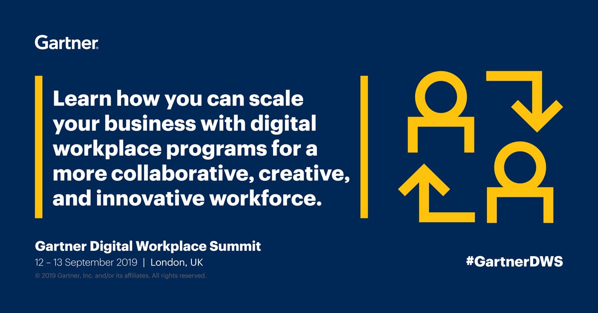 Registrations are now open for this years Gartner Digital Workplace Summit. Bigger than ever before and with a great range of content suitable for newcomers and alumni alike. #GartnerDWS