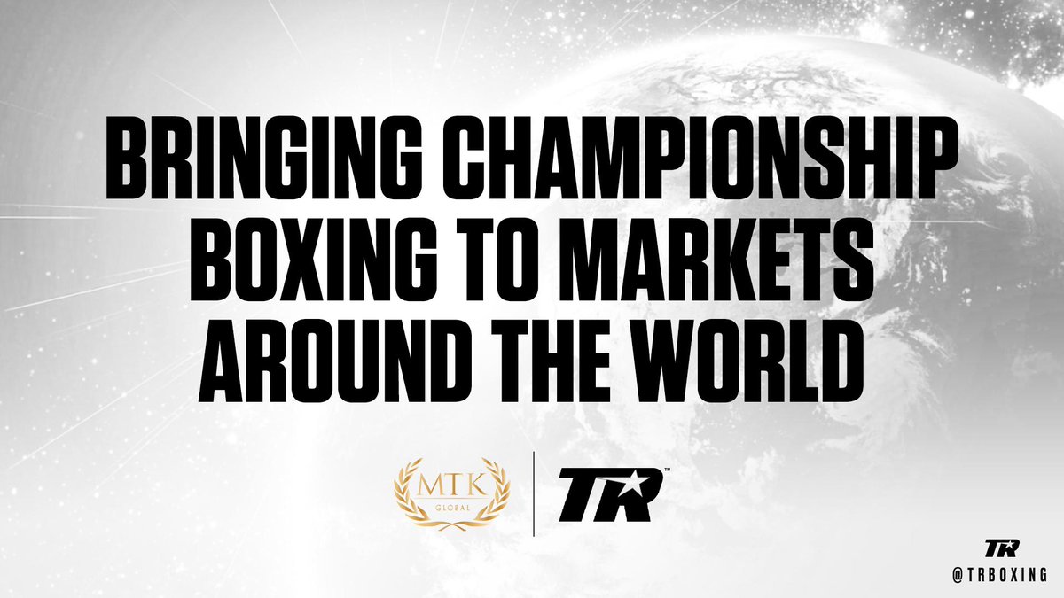 An exciting new collaboration from @MTKGlobal and @trboxing will be bringing championship boxing to countries worldwide!