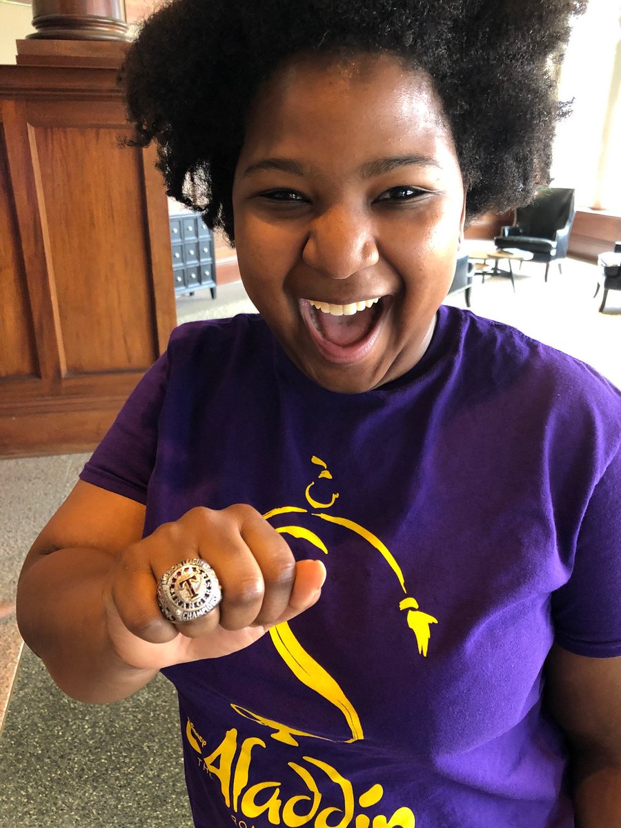 bwaydallas's tweet photo. We're bringing some magic to the field tonight! ALADDIN cast member Olivia Donalson is singing the national anthem at the @Rangers game! 🇺🇸 #GoRangers! #AladdinDSM https://t.co/ERxFJqEw6F