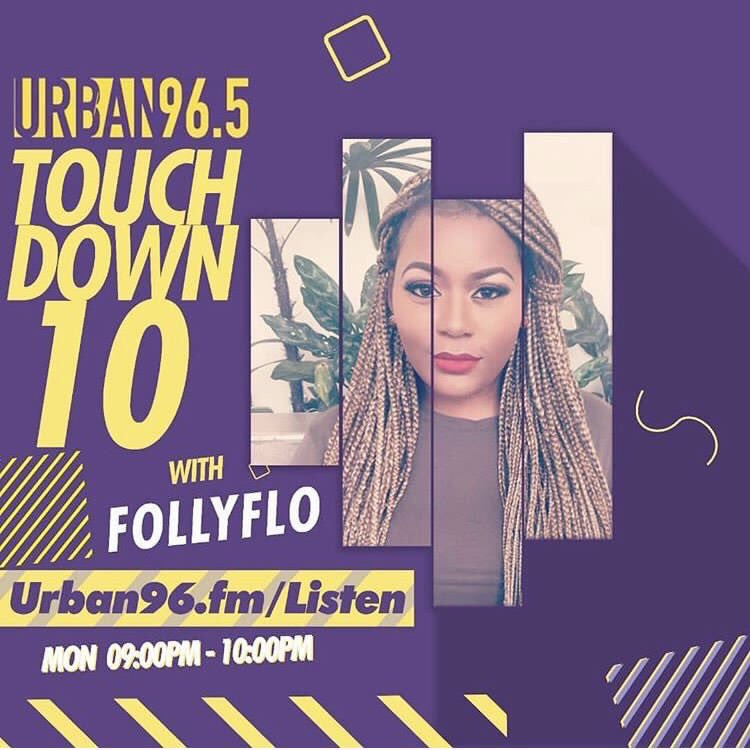 Urban96FM's tweet photo. Whooop!! It’s time for #TouchDown10 on @Urban96FM with your Radio Flo @FollyFlo1 tune in till 10pm!

#TouchDown10 w. @FollyFlo1 
https://t.co/PqR6AvltNg https://t.co/CwRHCfvttO