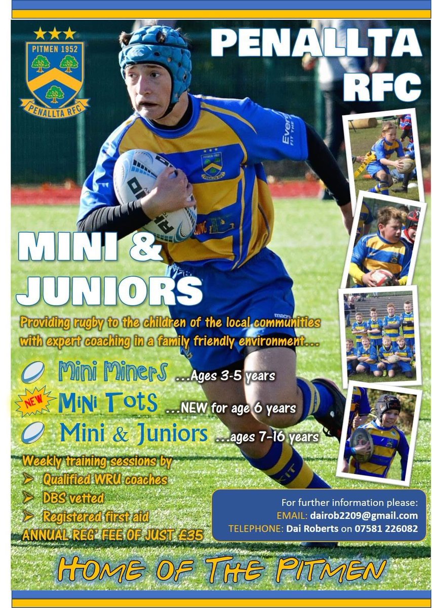 What a few couple of days!!

Penallta Under 6’s are well underway.

6 coaches &amp; Mgmt in place!! 🔹🔸
24 confirmed players!! 🏉🏉

Just setting up a date for training but still taking down names. Any boys or girls turning 6 from 1st Sept will qualify. Message me!!

Please Retweet