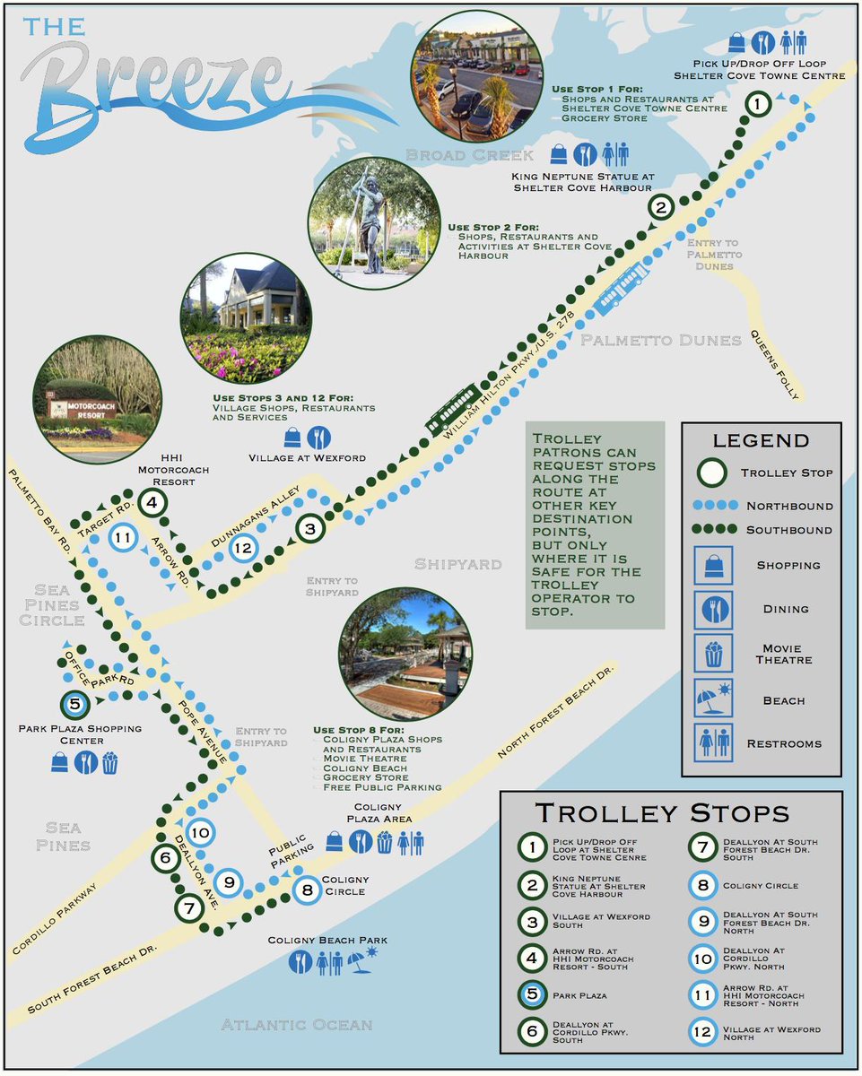 PortOCallHHI's tweet photo. New this year, the BreezeTrolley is a great way to skip the hassle of driving and parking, while visiting your favorite restaurants and shopping areas! #CatchTheBreeze #BreezeTrolley #HiltonHead #PalmeraResorts https://t.co/nUl5IHPRs9