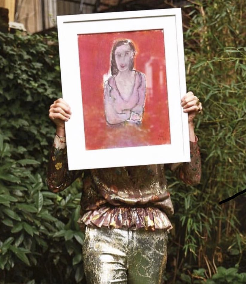 So sad to hear about the passing of 
Gloria Vanderbilt. She was my idol in so many ways. I will treasure this portrait she did of me forever.